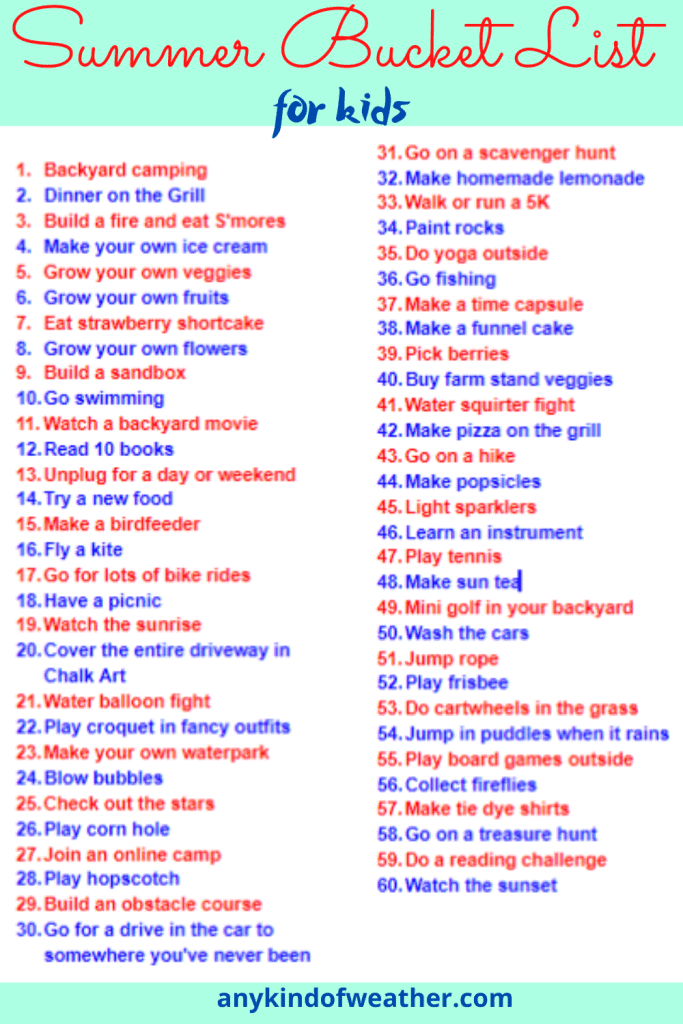 2020 Summer Bucket List For Kids 60 Ideas For Keeping Kids Busy